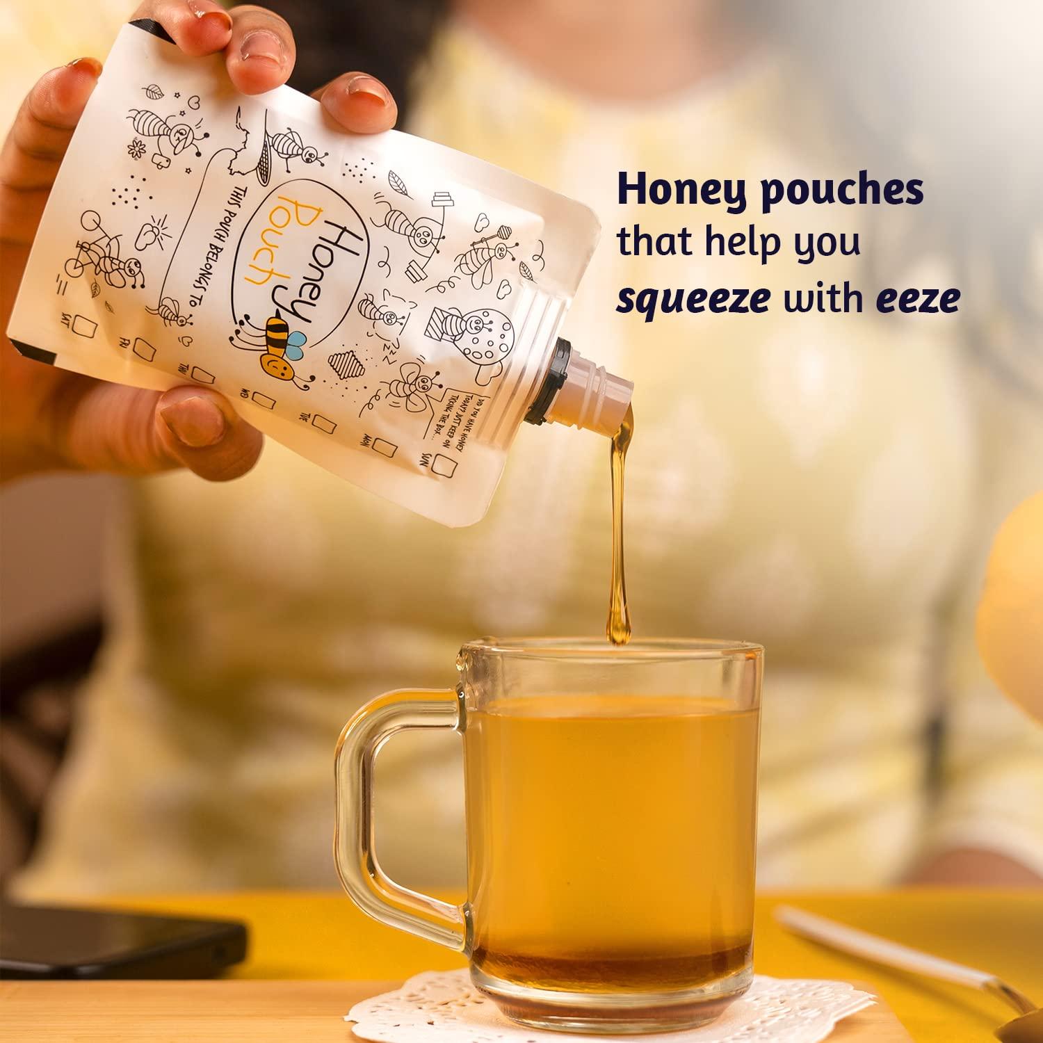 Honey All Day Honey All Day - Raw Honey Pouch Pack of 08 | 100% Pure natural & Unprocessed Organic Honey | Ethically sourced from the forests of Bengal | Honey in fresh | 100% Certified & Test (70gm each)