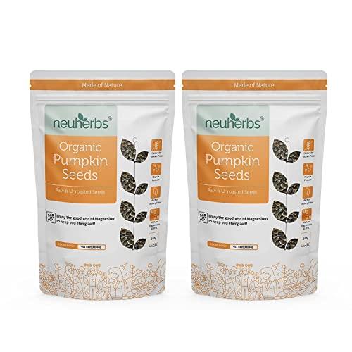 Neuherbs Neuherbs Raw & Unroasted Pumpkin Seeds | Immunity Booster & Fiber Rich Superfood | Rich Source of Omega 3 | Highly Nutritious Snack | Rich in Protein, Zinc & Magnesium 200 G (Pack of 2)