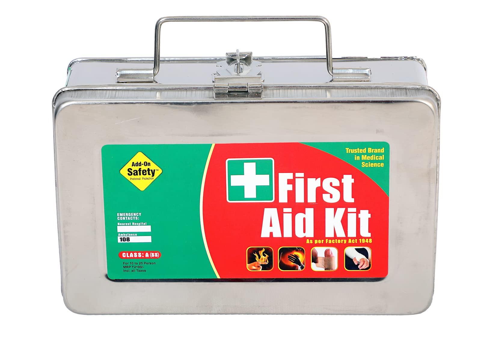 JAYCO First Aid Kit with all items inside/Emergency Medical Kit/First Aid Box for Home Office Factory Industry - Class A Kit in a Stainless Steel Box