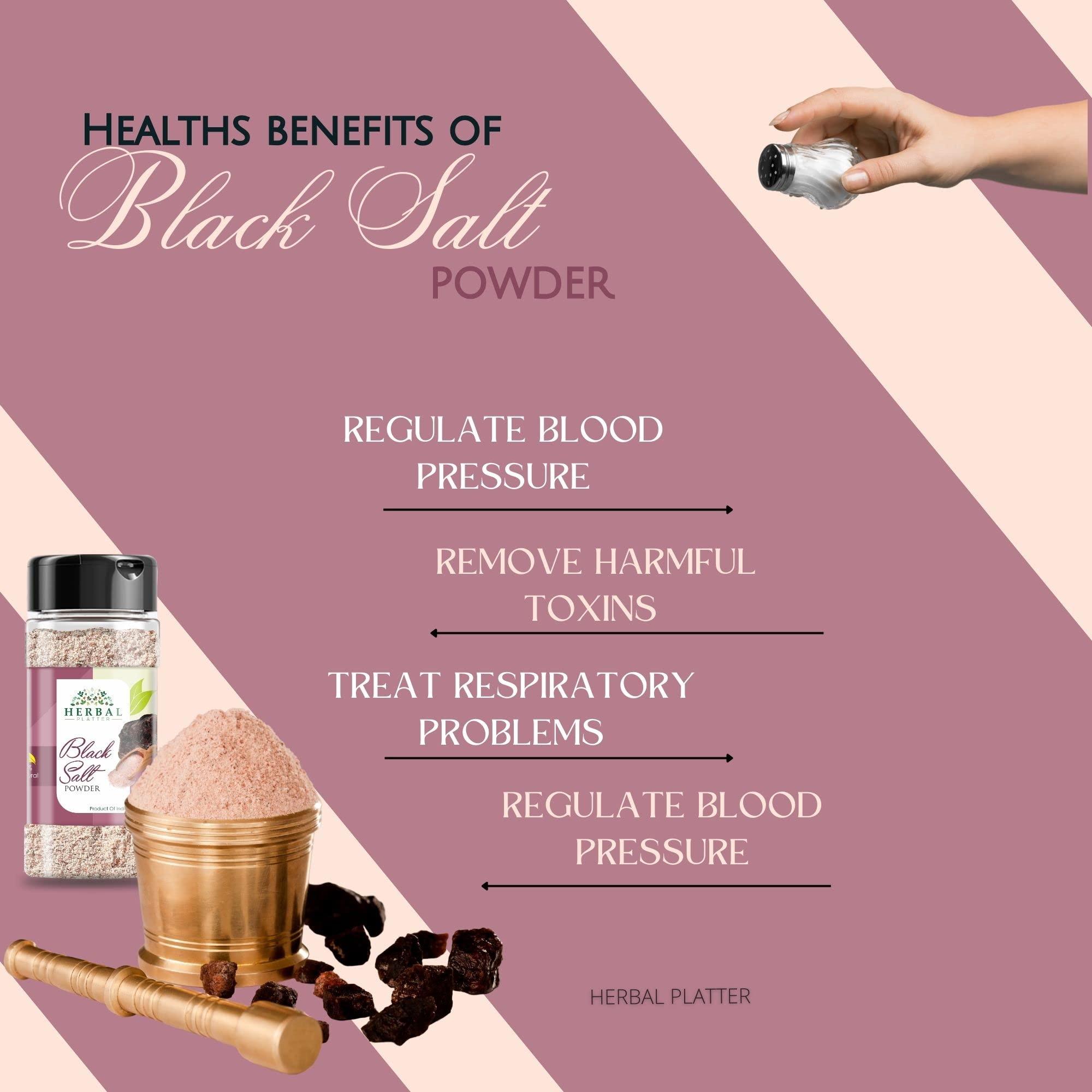 Herbal Platter Herbal Platter Himalayan Black Salt (Kala Namak) 100% Pure & Natural Rock Salt 100g Spice Jars with Sprinkler