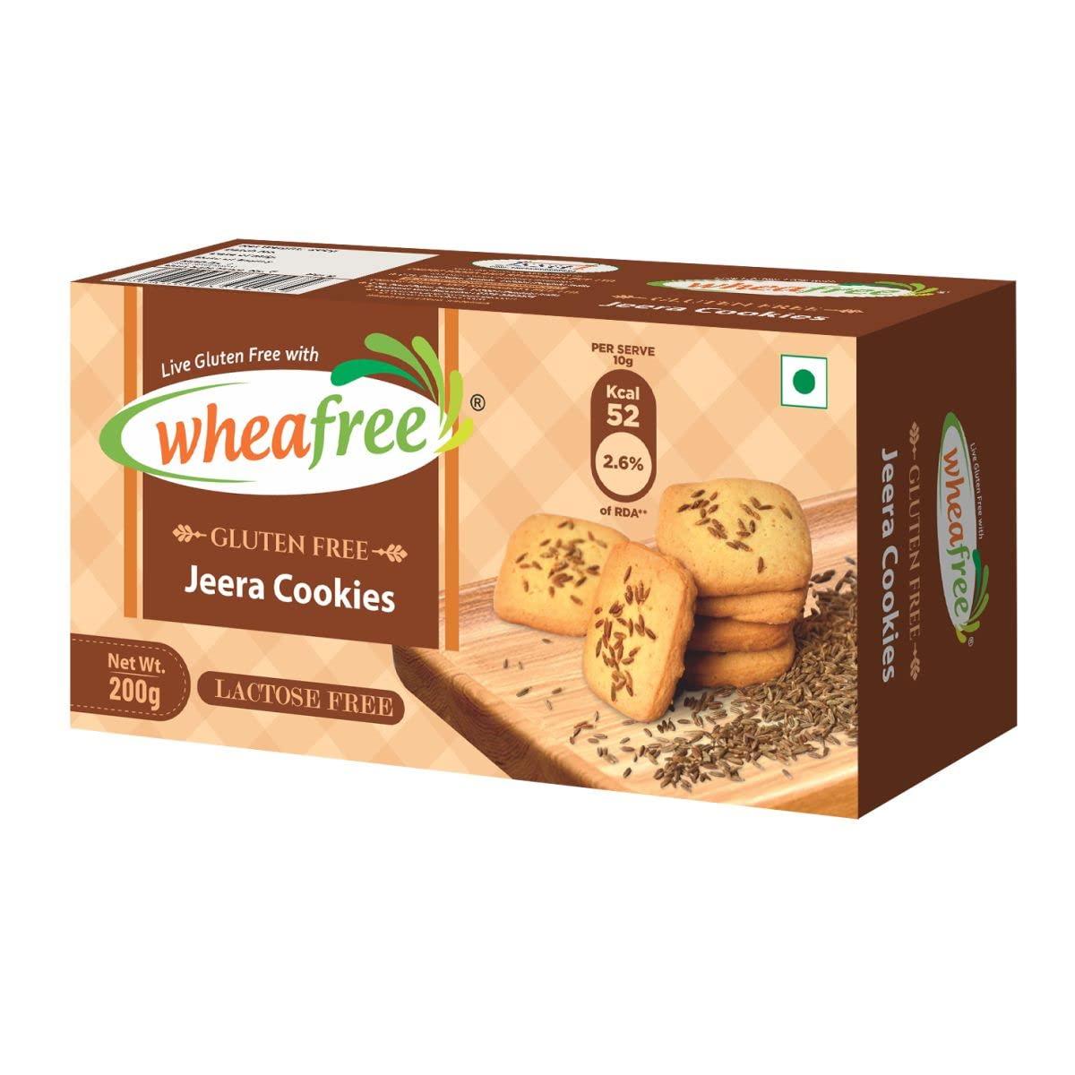 wheafree Wheafree Gluten Free Cookies Combo Chocochip Cookies + Jeera Cookies + Elaichi Cookies (Pack of 3) | 600g | Best Tea Time Snacks | Nutritious | 100% Vegetarian