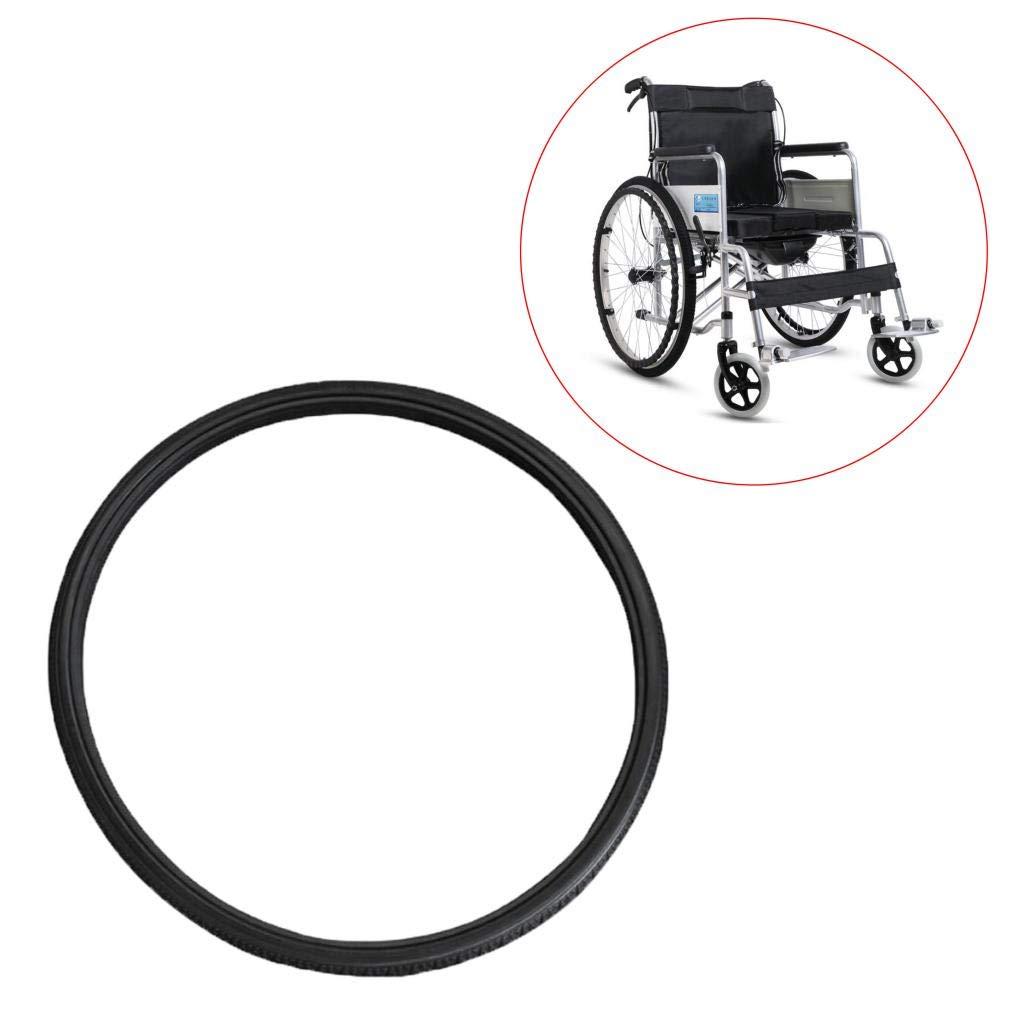 Colcolo Generic Pack of 2 Solid Wheelchair Street Tire Fit Most 24x1-3/8\" Wheel Chair Black