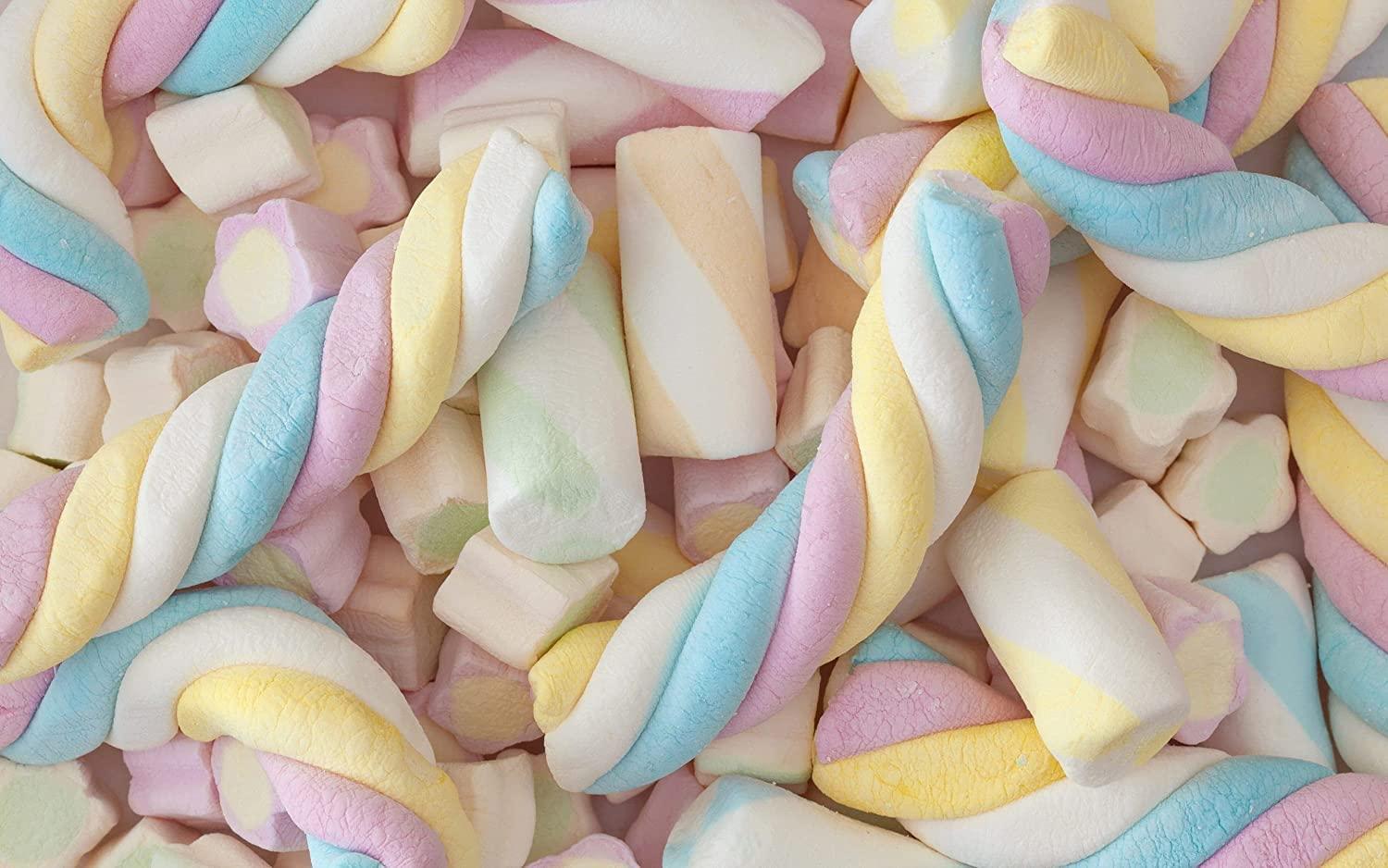 CHATOKDE CHATOKDE Marshmallows Pure Veg - 50 Pieces | Twisted Shape Strawberry/Vanilla Flavour | Vegetarian Marshmallow Candy