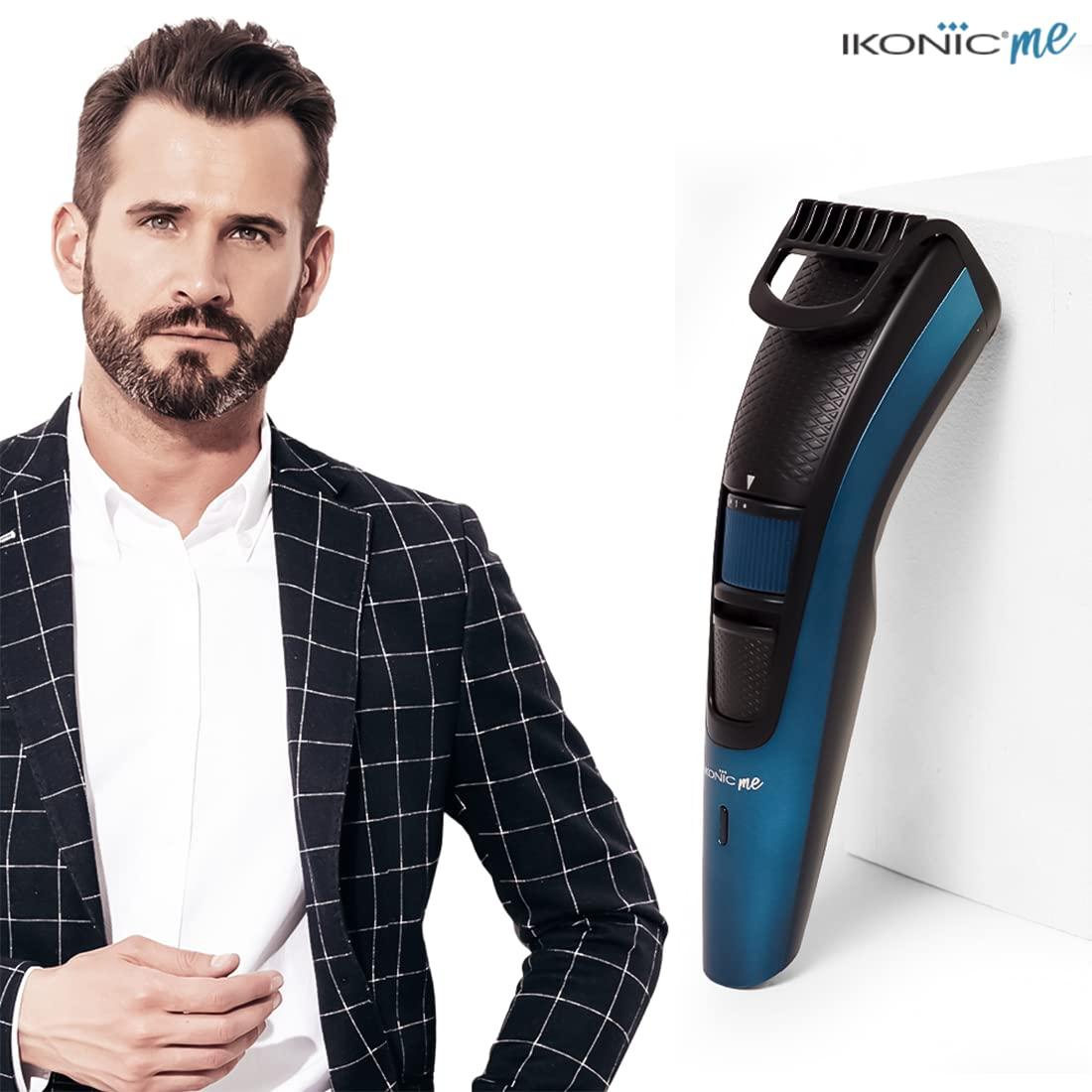 IKONIC Ikonic Groom and Trim Hair Trimmer for Men - Advance Stainless Steel Blades, Led Spotlight, Runtime upto 50 Mins, waterproof design, 10 adjustable length settings