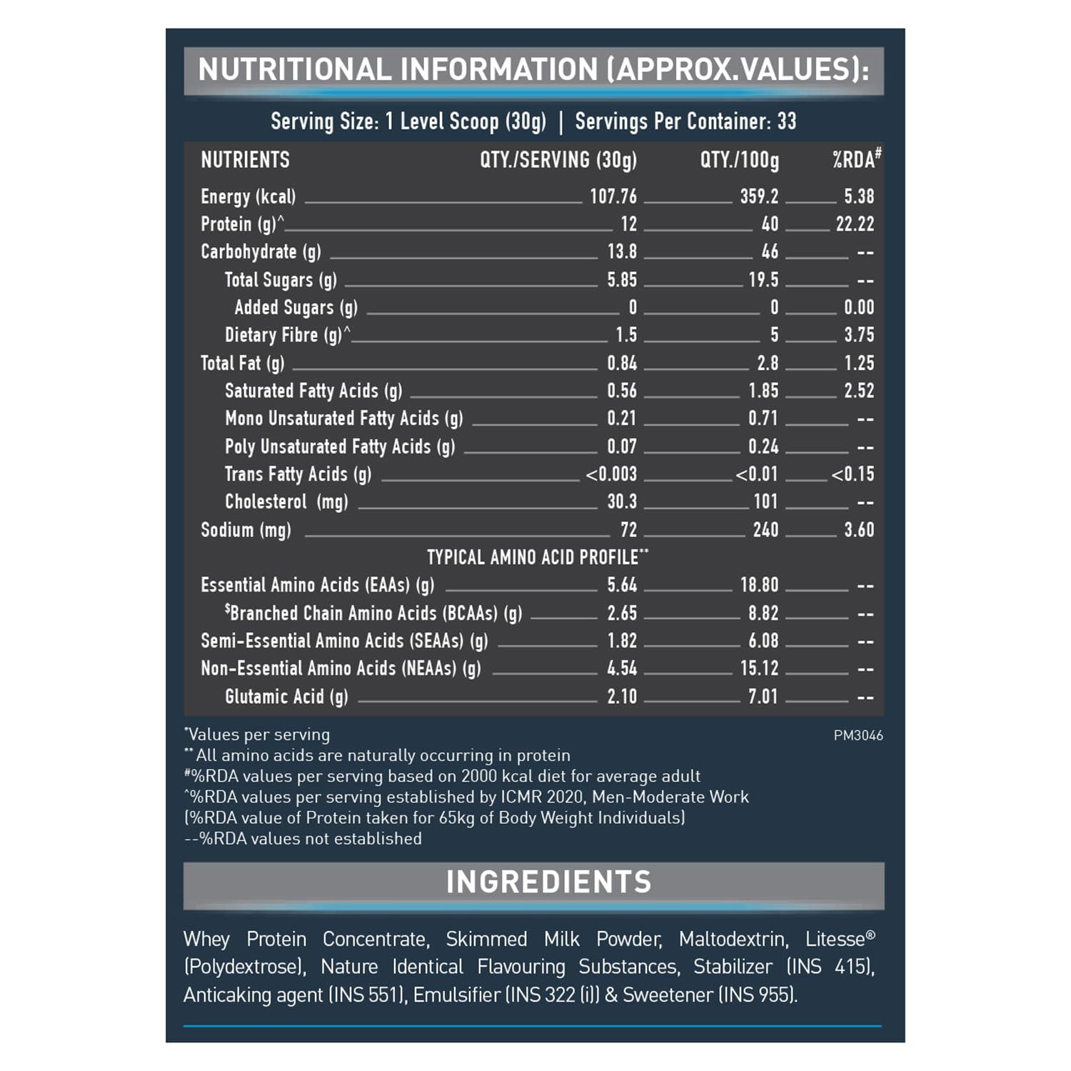 MuscleBlaze MuscleBlaze Beginner\'s Whey Protein, No Added Sugar, Faster Muscle Recovery & Improved Strength (Cookies and Cream, 1 kg / 2.2 lb)