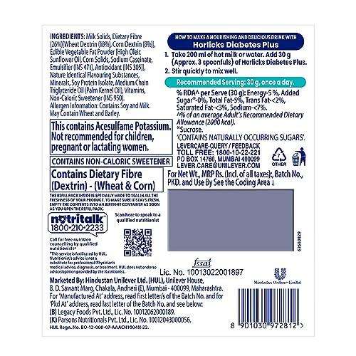 Horlicks Horlicks Diabetes Plus, Vanilla, 200G, Powder | Helps Manage Blood Sugar From Day 1