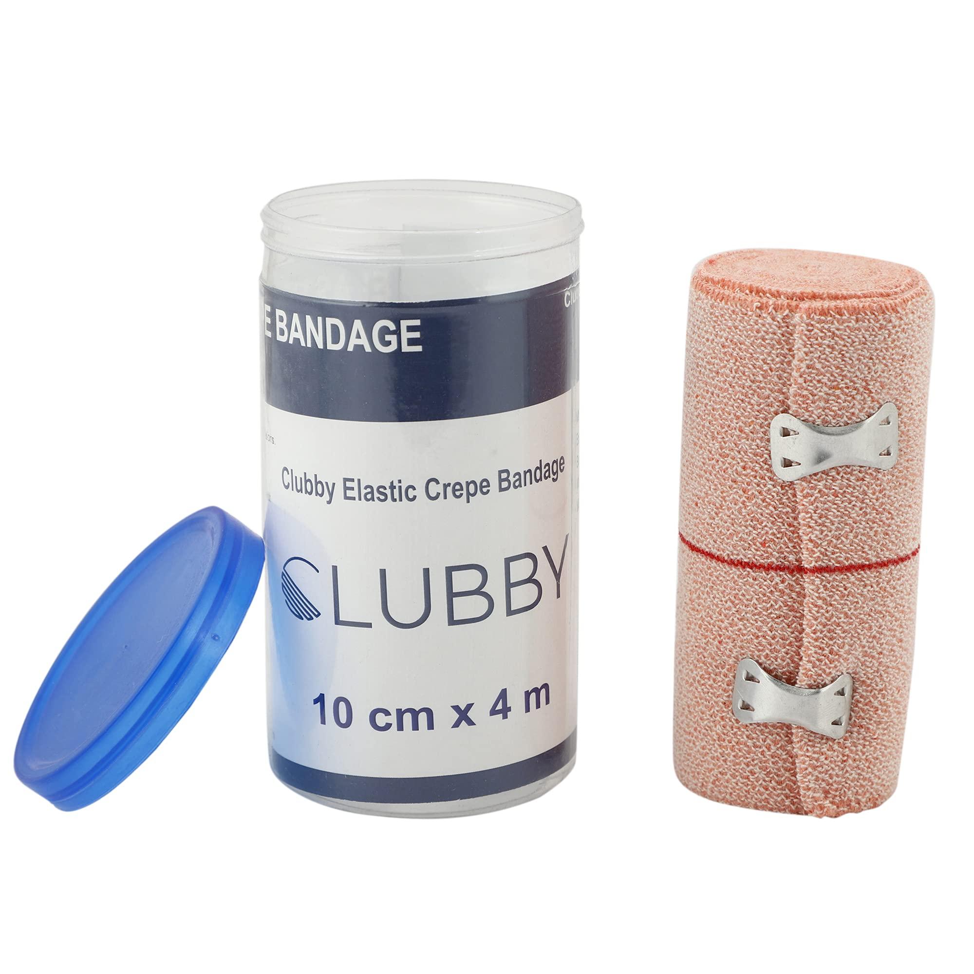 Clubby Clubby Crepe Bandage for knee,leg,wrist,ankle,elbow,hand,foot,finger and toe support(10 cm)(4-M)