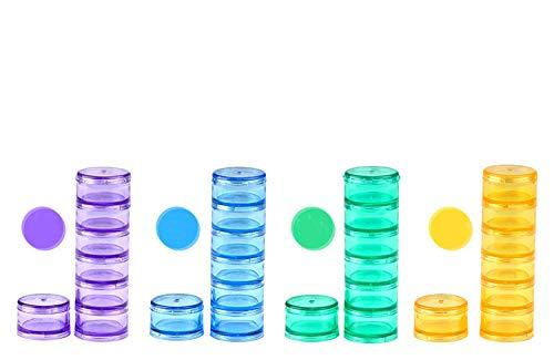 HaiSea HaiSea Weekly Travel Pill Planner-Monthly Pill Organizer, Daily Month Pill Box-Separate AM/PM Compartments Colors Vary (Purple)