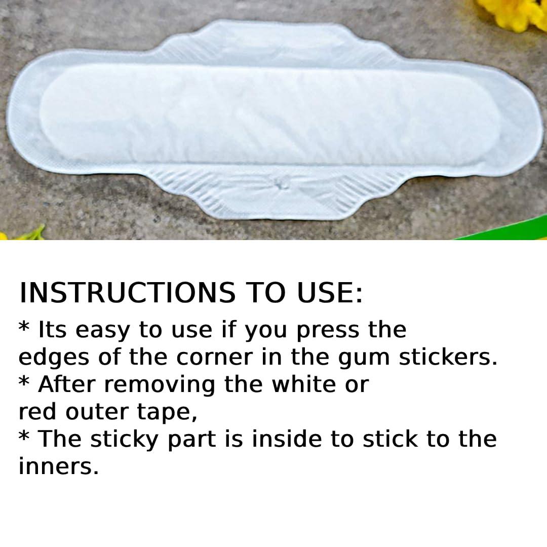 Green Lady Green Lady Premium Organic Biodegradable Herbal Sanitary Napkin Pads/with buttons /6 Pads/Chemical Free and Natural/Upto 100% leakage protection/Odour Control/XXL pad/Disposble wrapper/Rash-Free