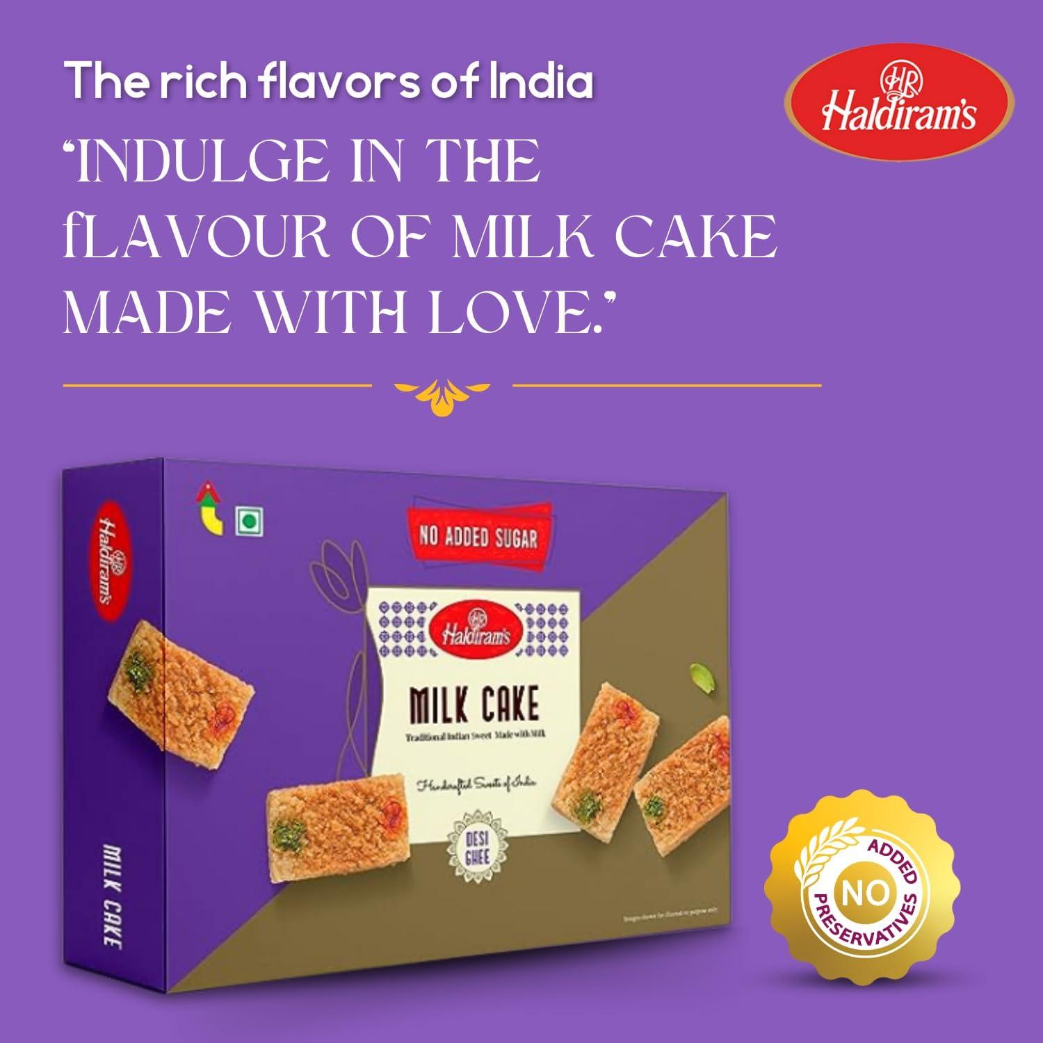 Haldiram\'s Haldiram\'s Milk Cake 400g | Rich And Creamy | Premium Handcrafted Traditional Sweets | Great Sweets Gift Pack | Indian Mithai | Fresh Doodh Sweet | Festival Indian Sweets Box (No Added Sugar)