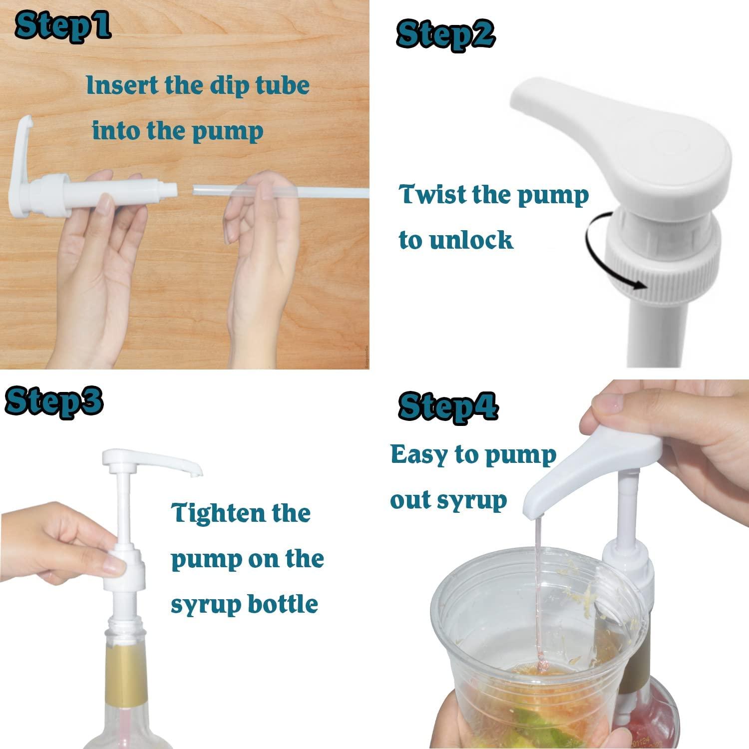 Xfopz Xfopz 4PCS Coffee Syrup Pump Dispenser Compatible with Torani Syrup Pump Creamer Pump for Coffee Syrup Bottle (25.4 oz-750ml) - Davinci Syrup Bottle Pump Dispenser Coffee Syrup Pumps