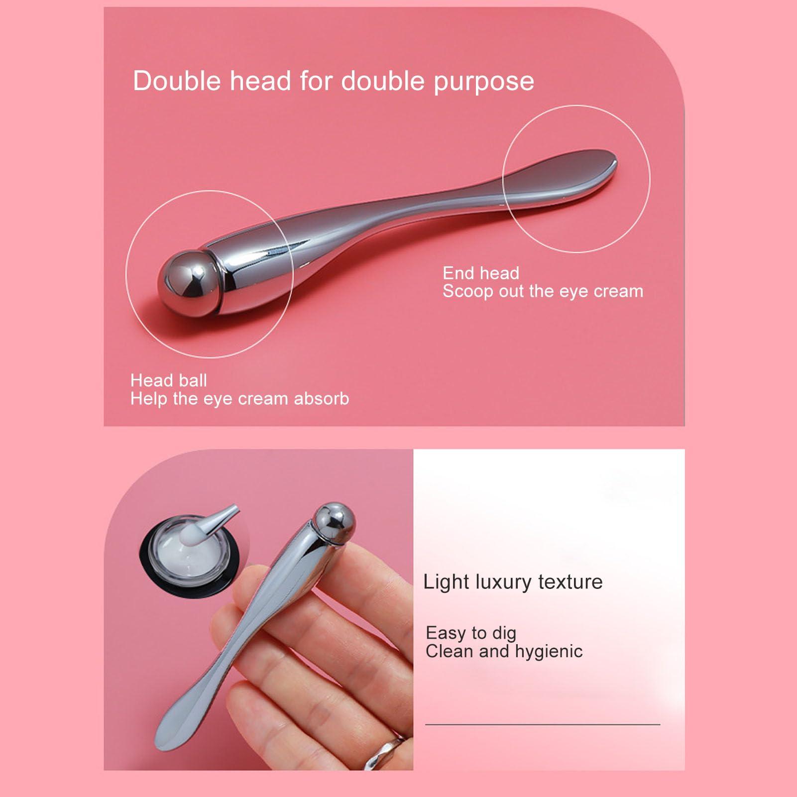 Zudoo Zudoo Metal Eye Cream Applicator, Double Head Eye Serum Roller Massager Stick, Eye Massage Wand Stick for Facial Massage, Facial Skin Care, Reduce Puffiness