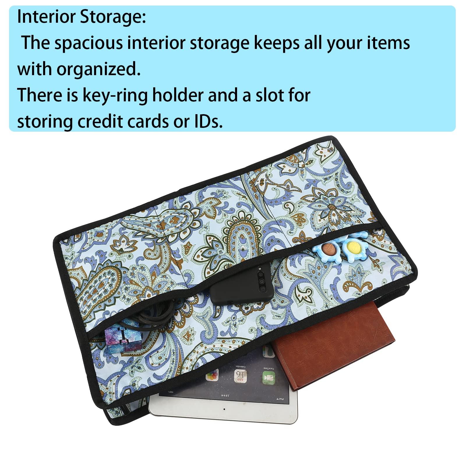 Hersent Walker Bag, Hands Free Accessory Basket for Folding Walkers, Multi-Purpose Cell Phone,Water Bottle,Medicine Attachment Fits for Wide and Narrow Styles, Multiple Pockets Tote Caddy Pouch for Elderly