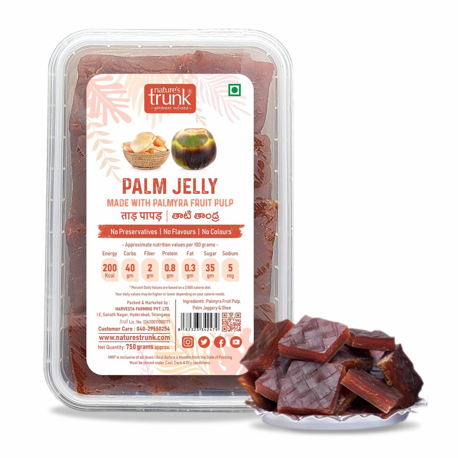 Nature\'s Trunk Nature\'s Trunk - Palm Jelly | Thati Thandra, Palmyra Fruit Jelly | Natural, Healthy and Nutritious Ripe Palm Pulp Slice | Traditional, Sun Dried & Handmade Toddy Palm Fruit Jelly - 750G