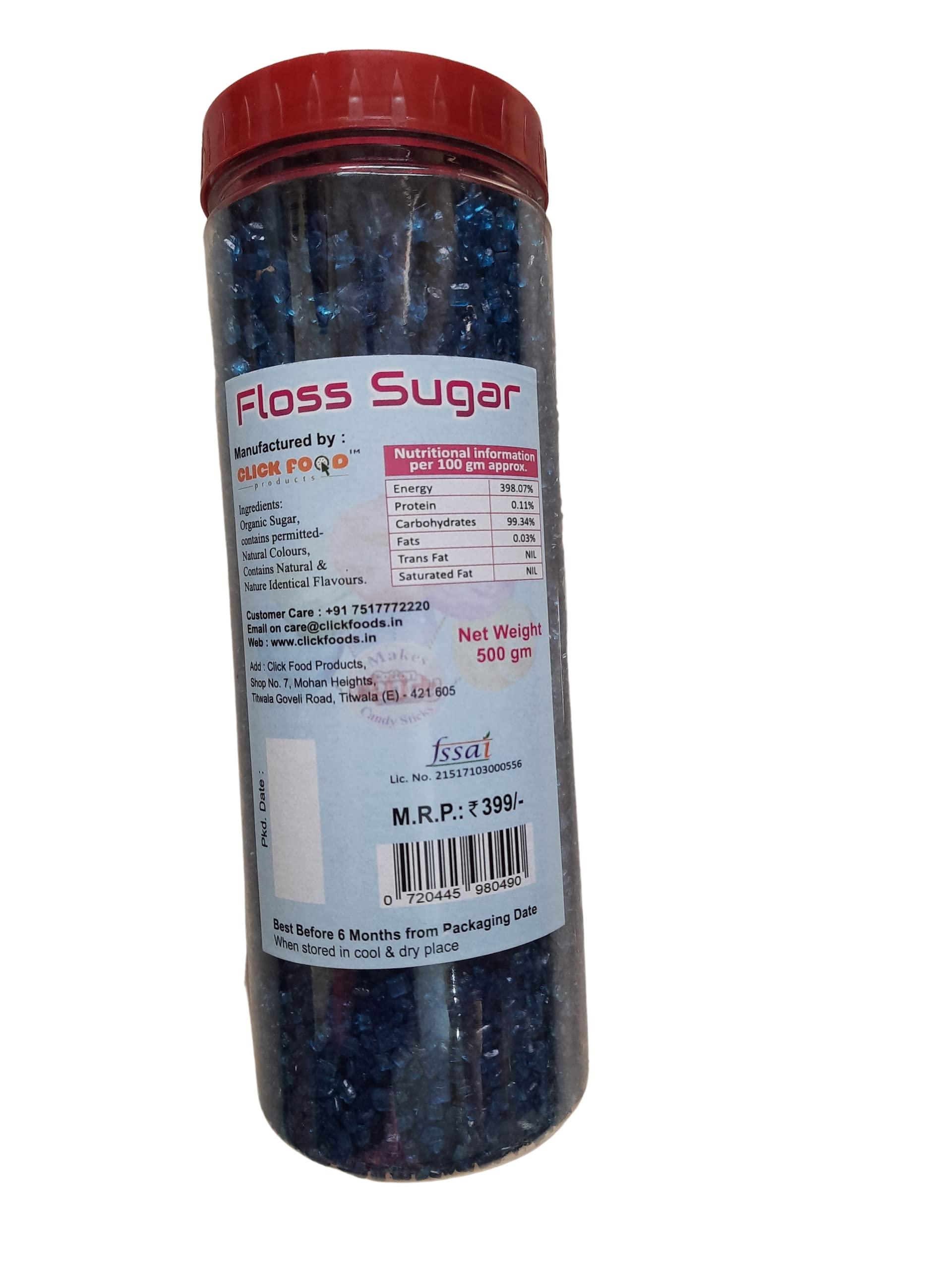 Generic Candy Floss Sugar/Cotton Candy Sugar/Flavoured Sugar Blueberry Flavour 500 gms (Organic Sugar & Natural Colours)