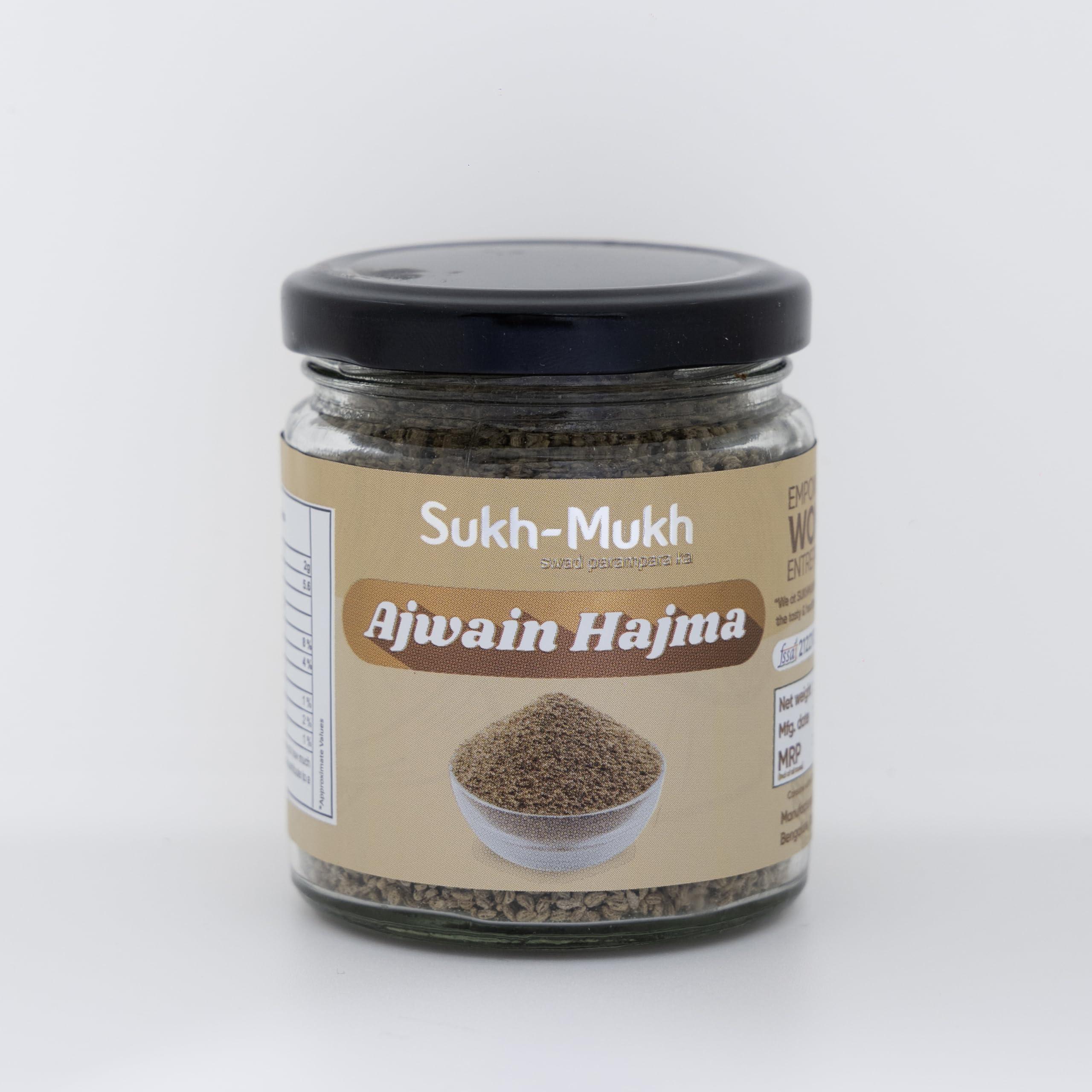 SUKHMUKH Ajwain Hajma I Homemade by SukhMukh I Healthy - Digestive I Mukhwas I Mouth Freshener I 50Gms Each (PACK OF 4)