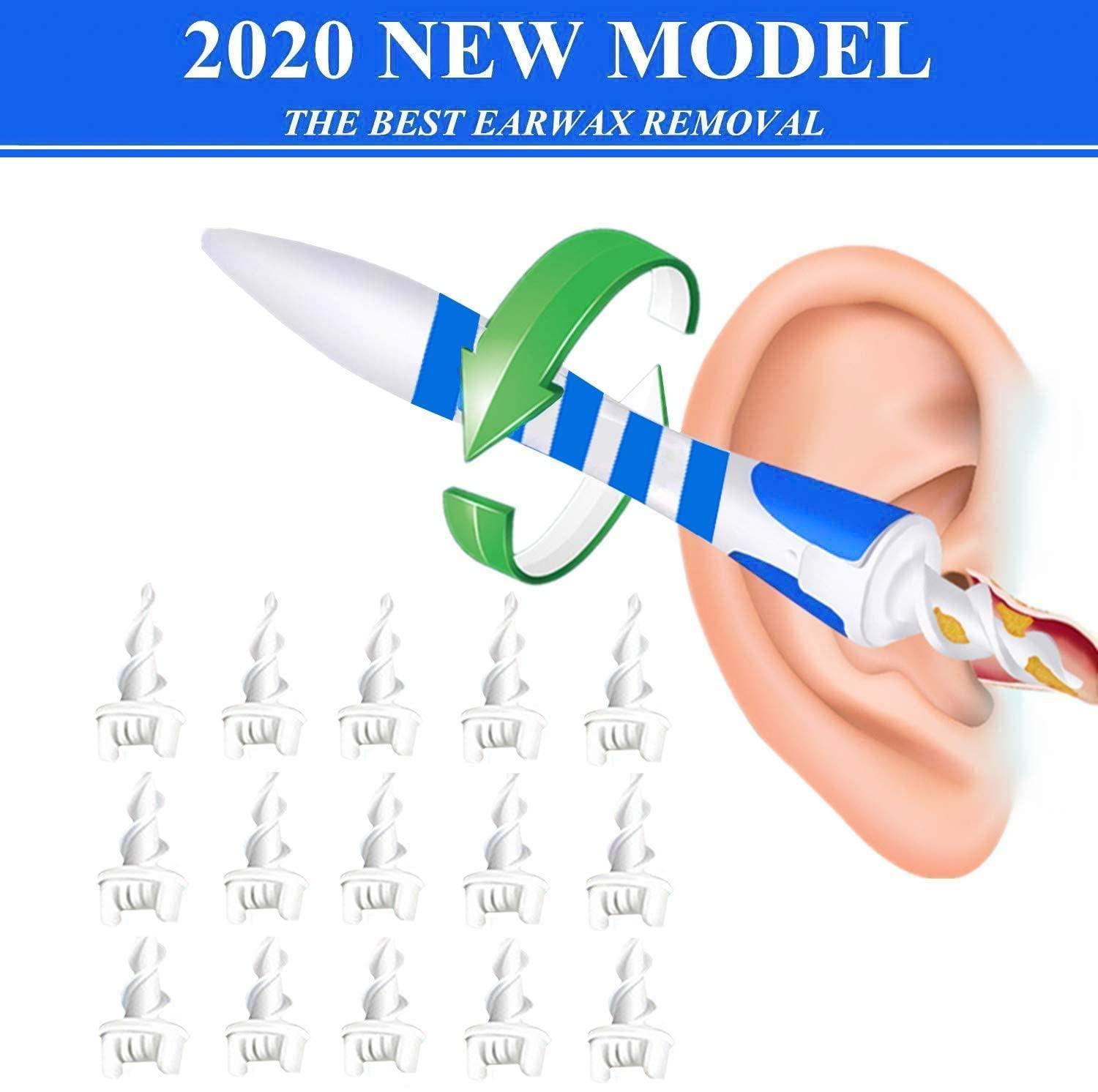 QONETIC QONETIC Smart Swab Silicone Easy Earwax Removal with 16 Replacement Disposable Soft Tips/Ear Wax Cleaner (White)