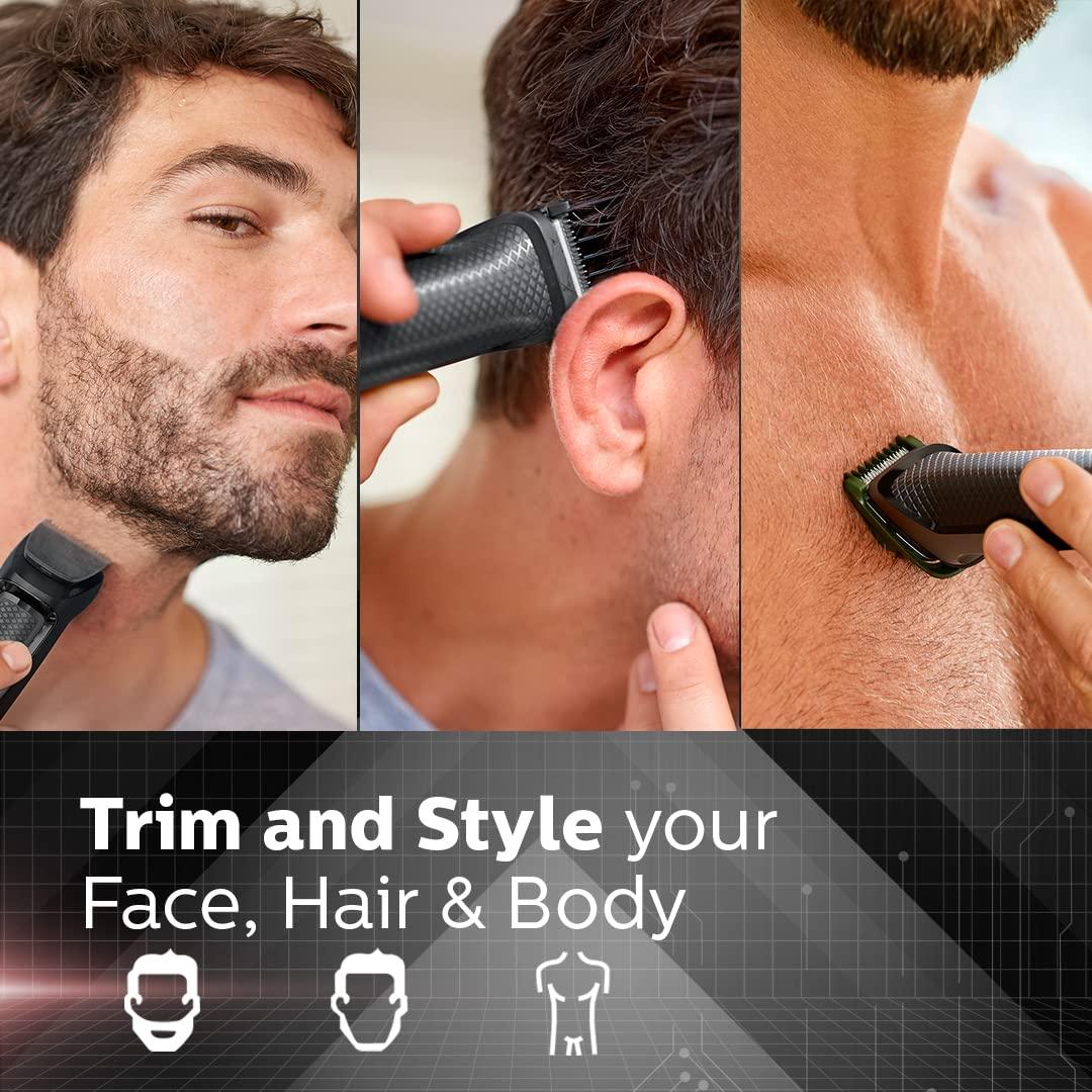 PHILIPS PHILIPS Multi Grooming Hair Trimmer Kit For Men Mg3710/65, 9-In-1 (New Model), Face, Head And Body, 60 Mins Run Time & Oneblade Replaceable Blade Pack Including 2 Replaceable Blades, Qp220/51 (Lime)