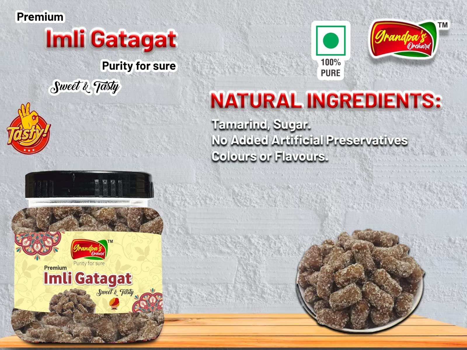 Grandpa\'s Orchard Grandpa\'s Orchard Imli Gatagat Toffee Soft And Chewy Digestive Mouth Freshener Tasty Pachak After-Meal Snack Khatta Mitha Goli 400 Gm Pack Of -1