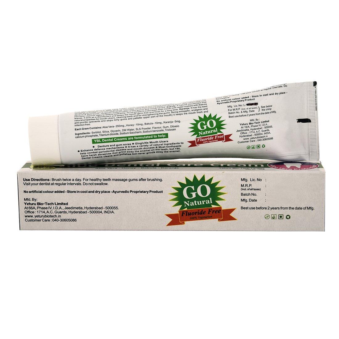 Yeturu's Yeturu\'s Aloe Dental Care Cream (Aloe Vera 29%) -150gms (pack of 2nos)