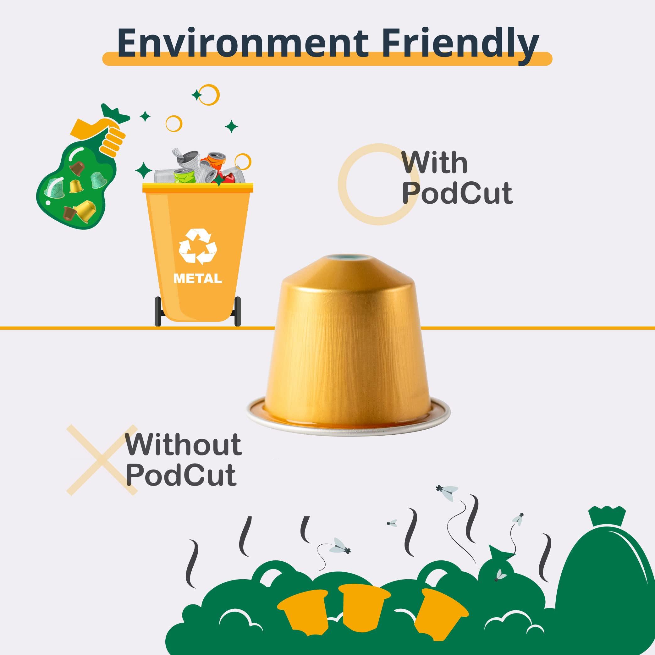 PodCut Podcut, Coffee Pod Recycler, Coffee Pod Opener, Compatible with Nespresso Original Pods, Eco Friendly, Reusable, Small, Light, Zero Waste Product (Blue)