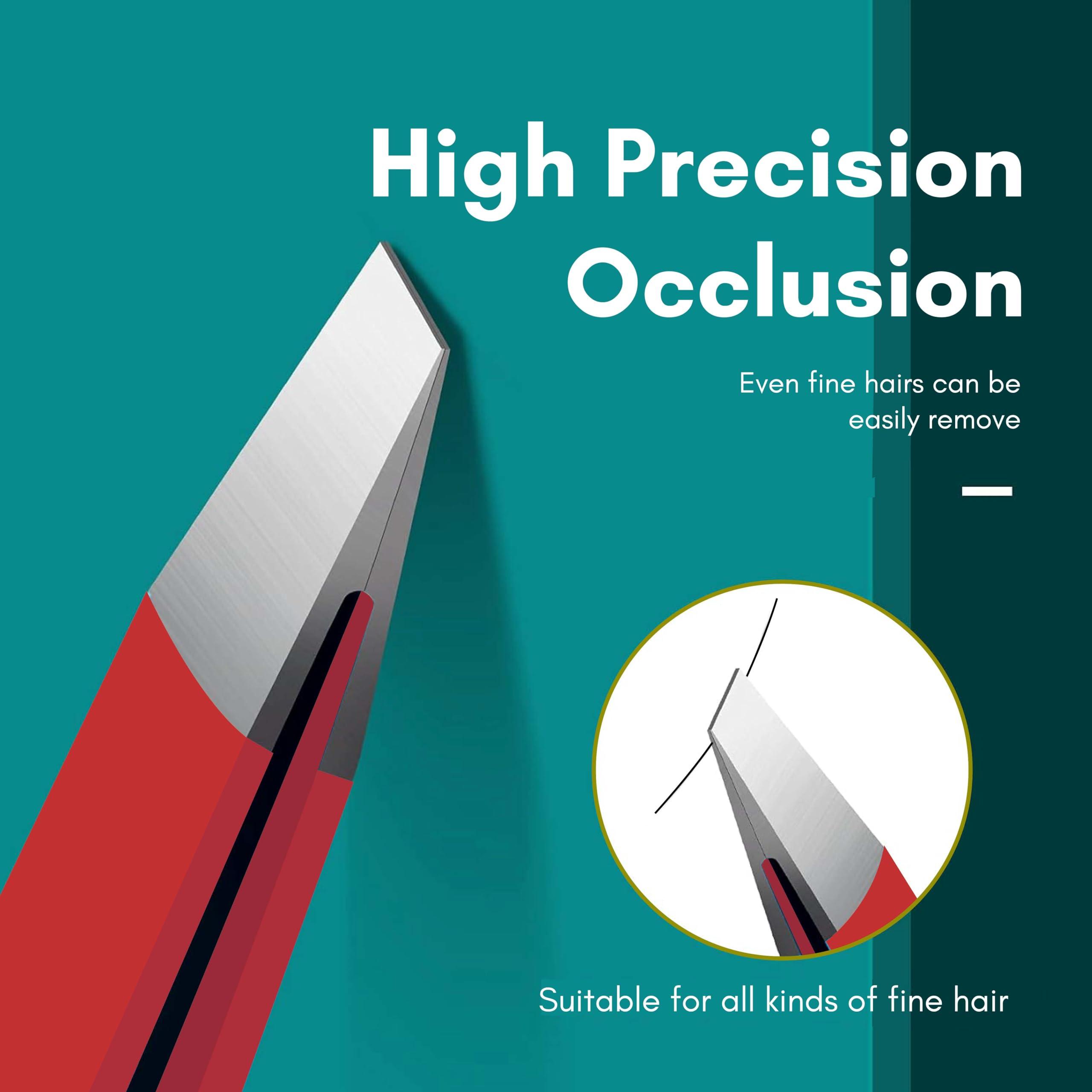 Beaut Secrets Beaut Secrets Luxury Tweezers Set - Professional Stainless Steel Tweezers, Best Precision Tweezers for Eyebrows - Great Precision for Facial Hair, Ingrown Hair, Splinter, Eyebrow Tweezers,Red