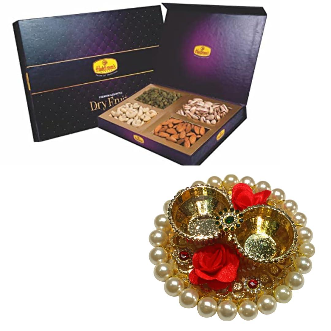 Haldiram\'s Haldiram\'s Nagpur Dry fruit gift box SS 320gm with Sankranti Haldi Kumkum plate