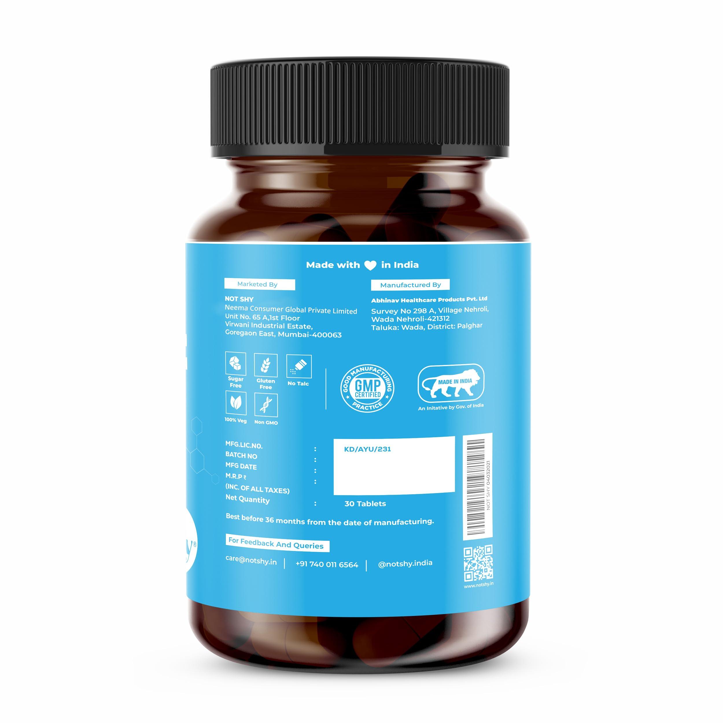 TABB-69 TABB-69 Notshy | Ayurvedic Supplement With Ashwagandha, Kaunch Beej Safed Musli Extracts, | 1 Bottle Of (30 Tablets)