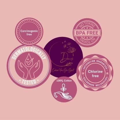 DAES DAES Organic Cotton sanitary Pad | combo pack | 12 Heavy flow pads + 25 panty |Toxin-Free | Unscented | Ultra thin | Ultra soft | Vegan | Leakproof and Rash-Free | Super-Absorbent