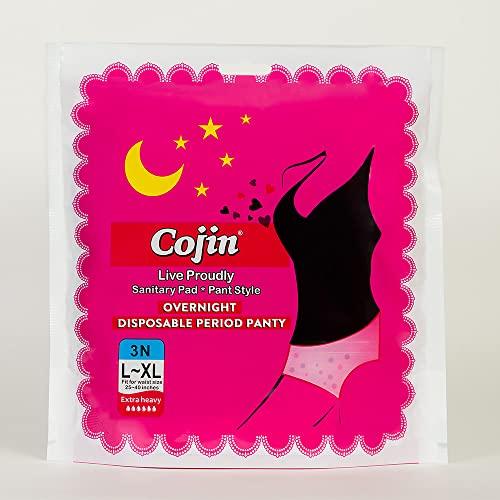 Cojin Cojin Overnight Disposable Period Panties For Heavy Flow (10 Pack - 30 Panties)|1 panty = ~4 regular pads|0% Leaks|All-Night 360 degree Period Protection - Night Period Panty