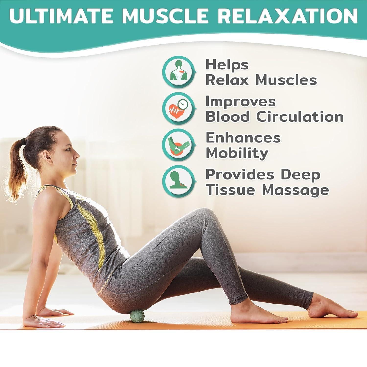 BENCI BENCI Football Massage Ball, Spiky Massage Balls for Plantar Exercise, Plantar Muscle Pains, Massager Ball Spiky Massage Balls for Feet, Back, Hands, Muscle Massager Spiky Roller (Green)