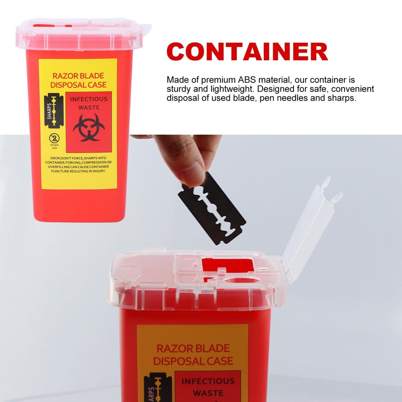 Minkissy Minkissy Blade Dispenser Case Razor Blade Disposal Case Barber Shop Storage Bank Container for Used Razor Blades Red