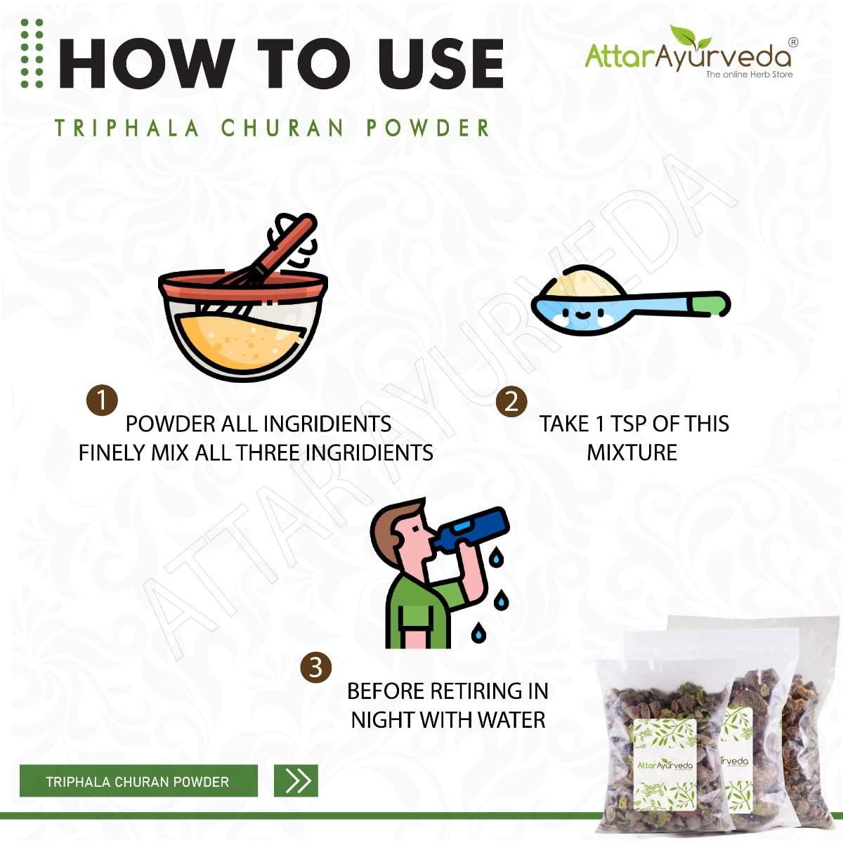 ATTAR AYURVEDA Attar Ayurveda Triphala Raw (1:1:1) - 750 grams, Raw, Whole - Harad, Baheda, Amla