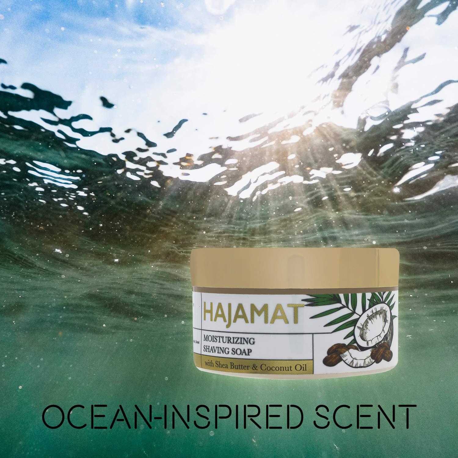 HAJAMAT Hajamat Shaving Soap for Men | Moisturizing Shave Soap for All Skin Types | Dense Lather with Fantastic Scent for the Worlds Best Wet Shaving Routine| Paraben & Sulphate Free| Enriched with Shea Butter and Coconut Oil| 80 gm