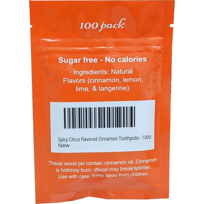 Flavor Forest Spicy Citrus Flavored Cinnamon Toothpicks - 100ct