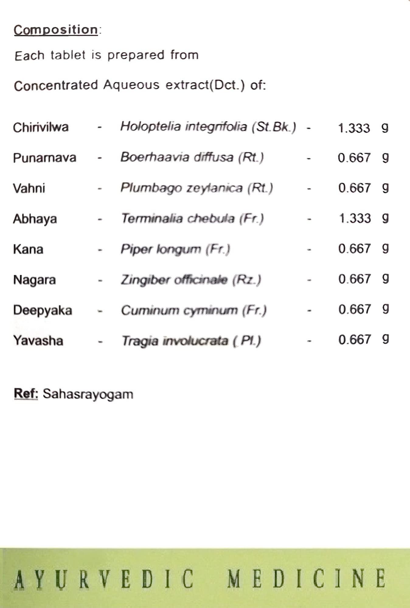 AVN AVN Chiru Vilwadi Kashayam Gulika (Tablets) - A Natural, Safe & Ayurvedic Product, Reduces Burning Sensation (Pack of 1) (100 Tablets)