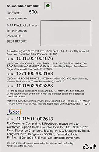 Amazon Brand - Solimo Amazon Brand - Solimo Premium Almonds, 500g + Amazon Brand - Solimo Premium Walnut Kernels - Broken, 500g