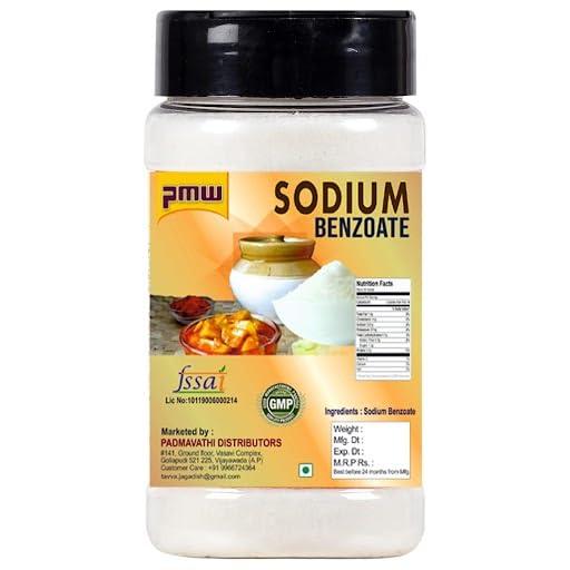 Pmw Pmw - Grade A Quality Sodium Benzoate - Jar Pack - Food Grade - Alkaline Salt or Papad Khar - Food Preservative - 1 Kilo