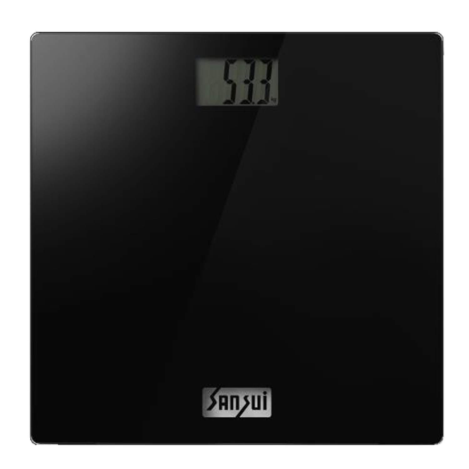 Sansui Sansui Digital Personal Human Body Weighing Scale, Bathroom Weight Machine with Large LCD Display, 150 kg (Black)