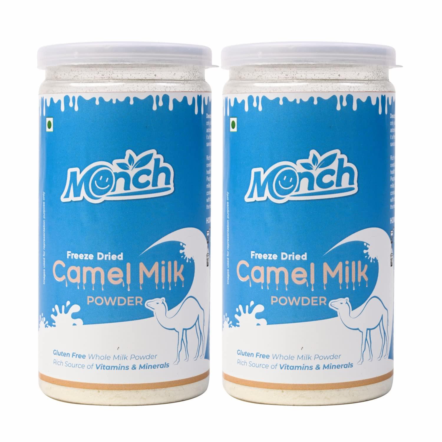 Monch Monch Camel Milk Powder - Camel Milk Powder For Height Growth - Freeze Dried (200g, 100gx2)
