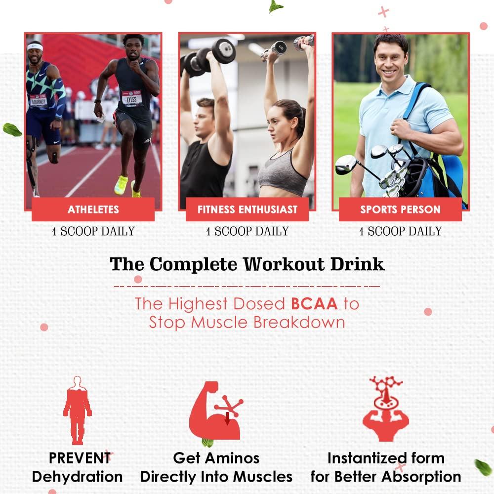 Naturyz NATURYZ BCAA Energy Blast Pre Intra Post Workout Supplement With 7000 BCAA | Glutamine | Citrulline | Beta-Alanine for Muscle Recovery | Power & Energy-450 Grams(Guava Flavor)