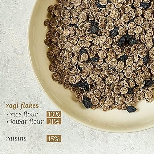 MONSOON HARVEST Wingreens Monsoon Harvest High Fiber Breakfast Cereal with less than 5% Sugar - Ragi Flakes with Raisins, 400g