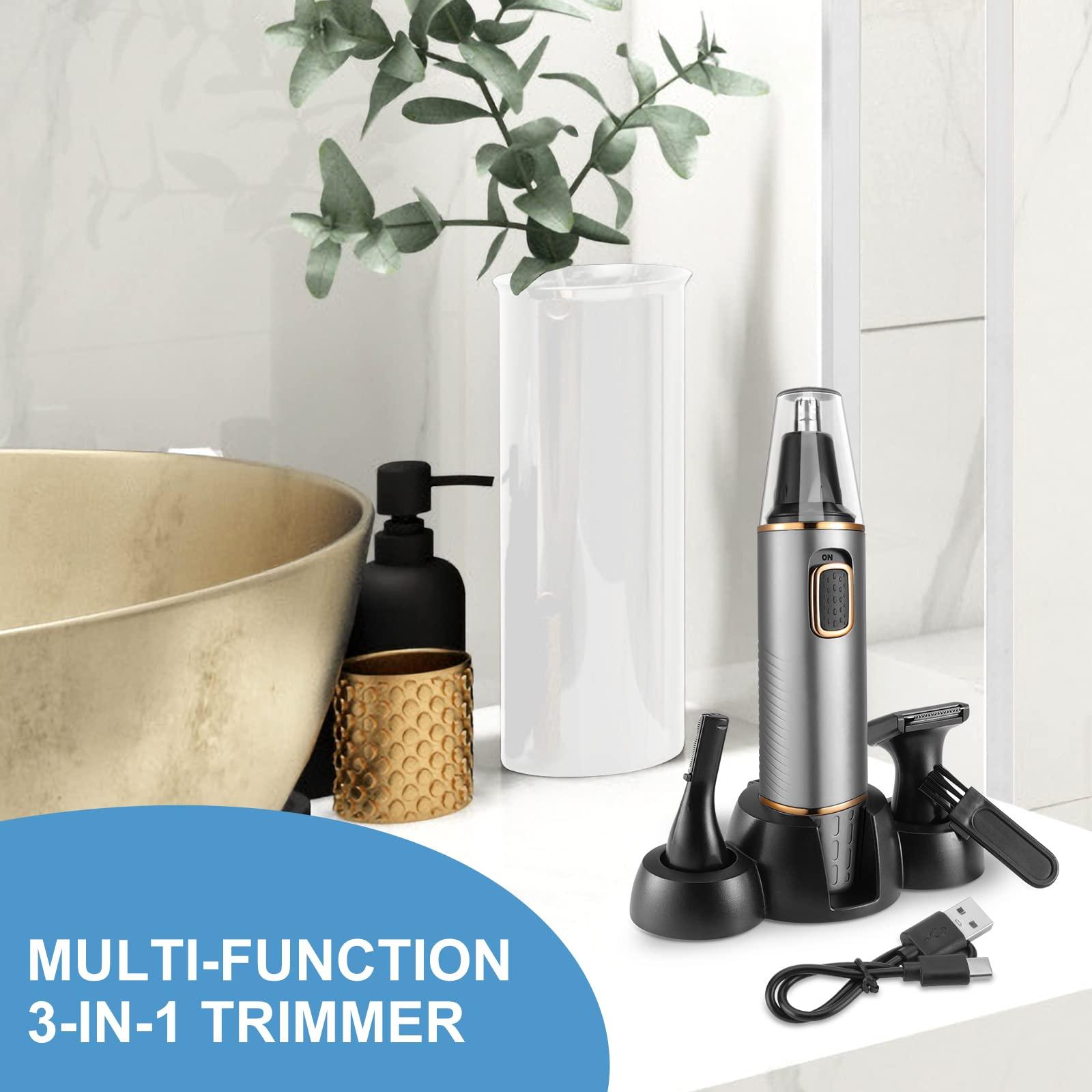 AREYZIN AREYZIN Ear and Nose Trimmer for Men Rechargeable 3-In-1 Versatile Trimmer For Men Professional Painless Electric Shaver For Nose Ear Beard Facial Pubic Hair Body Hair Trimmer For Men, Wet Or Dry Use