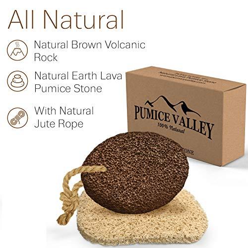 Pumice Valley Pumice Stone for Feet - Natural Lava Foot Stone with New Eco-Friendly Holder - Callus Warts Corn Removal - Pedicure Exfoliator for Dry Dead Skin | Heels | Elbows | Hands - Healthy Foot Care Scrubber