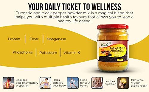 Farm Naturelle Farm Naturelle-Pure Himalayan Mountain Turmeric (Curcumin) with Black Pepper (Peperine) Powder -100 gms