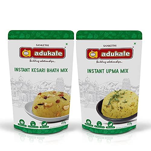 Adukale Adukale Upma Mix and Kesari Bhath Mix, 500g (Combo of 2)