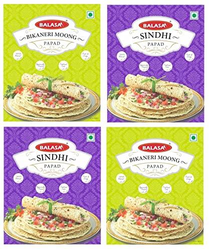 Balasa Balasa Sindhi + Bikaneri Moong Papad 800 Gms - COMBO (Pack of 4)