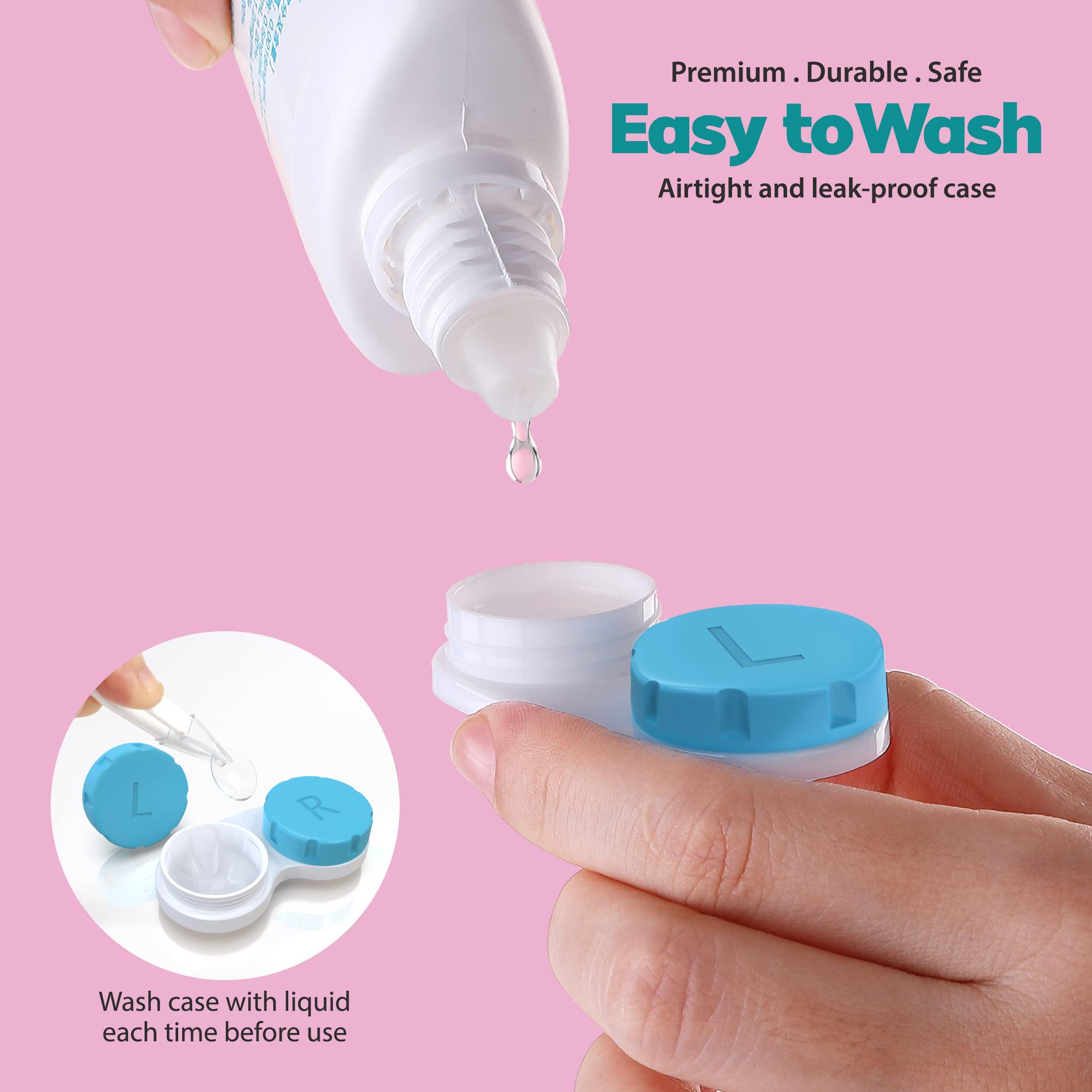 Yondex Yondex Pack of 16 Contact Lens Cases - Leak-Proof and Compact - 4 Vibrant Colors - Travel-Friendly