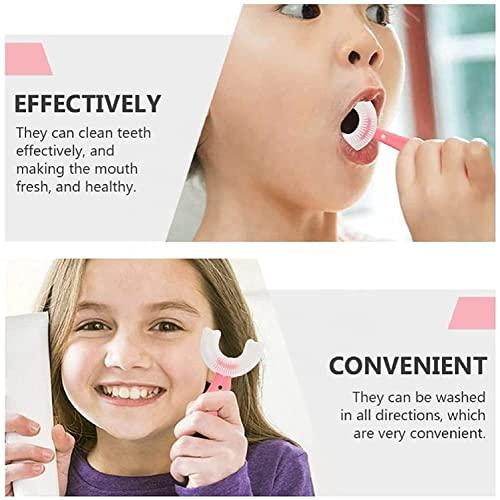 Mishrit Mishrit SILICON KIDS BRUSH | U-Shape Toothbrush with Food Grade for Kids Children Infant of 2-6 Years (Heart Multicolor)