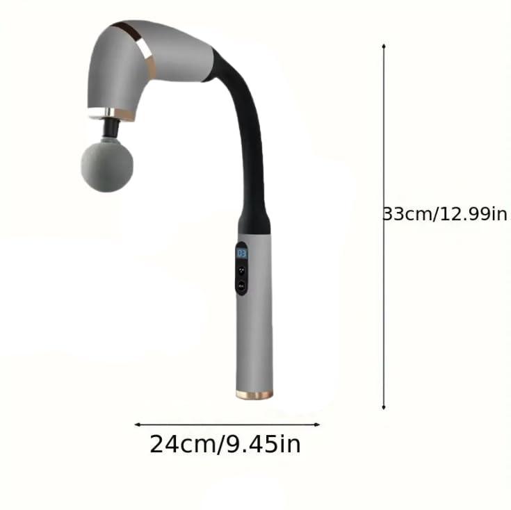 Earwig Earwig Electric Fascial Gun, Hammer Back Tool, Lengthened Fascia Hammer, Back Percussion Massage Relaxation Whole Body Muscle Hammer Silent Fascia Gun with LED Screen with 4 Massage Headswith 3 Modes & 6 Speed Levels